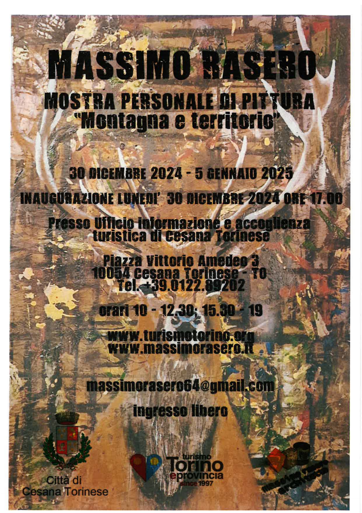 Locandina con indicazione luogo, date e orari.