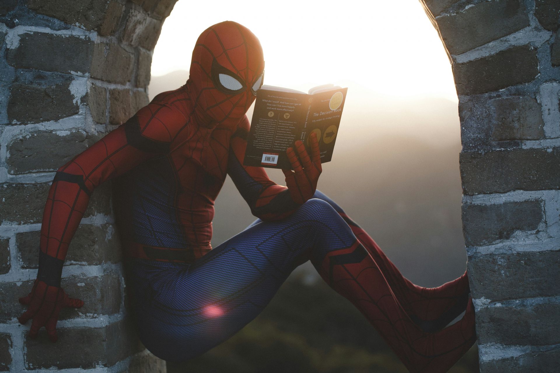 spiderman con libro